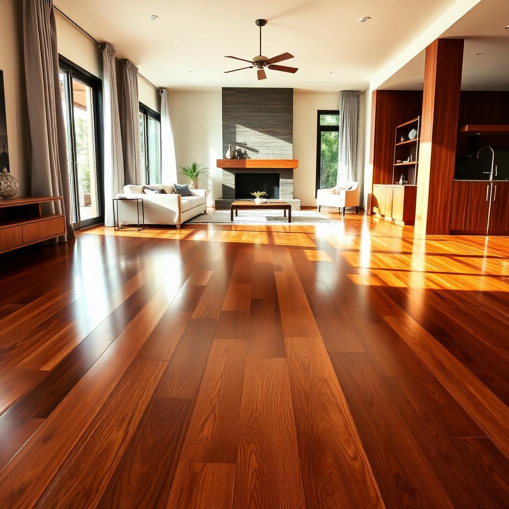 Assoalho jatoba restaurado em Cotia com acabamento brilhante