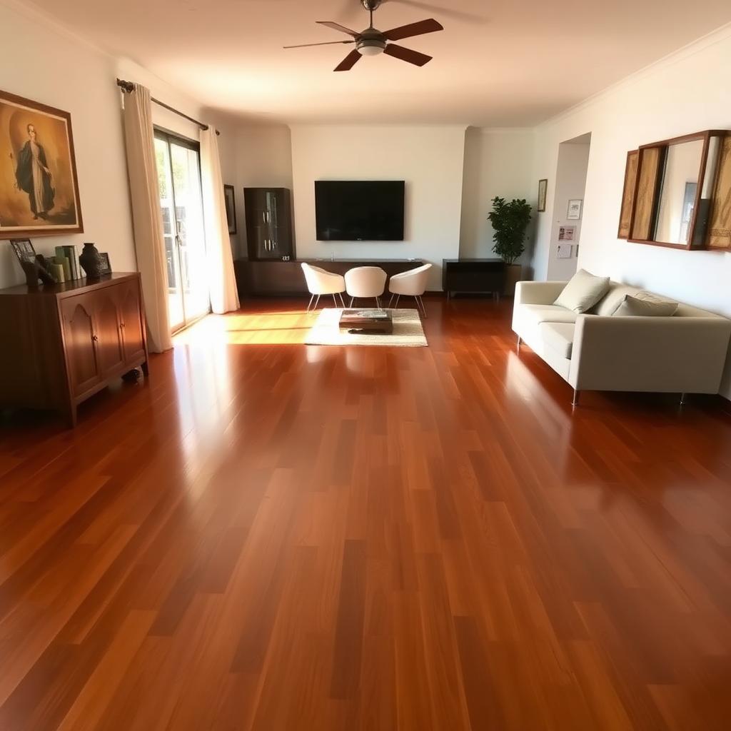 Piso de madeira jatoba restaurado em São Bernardo do Campo